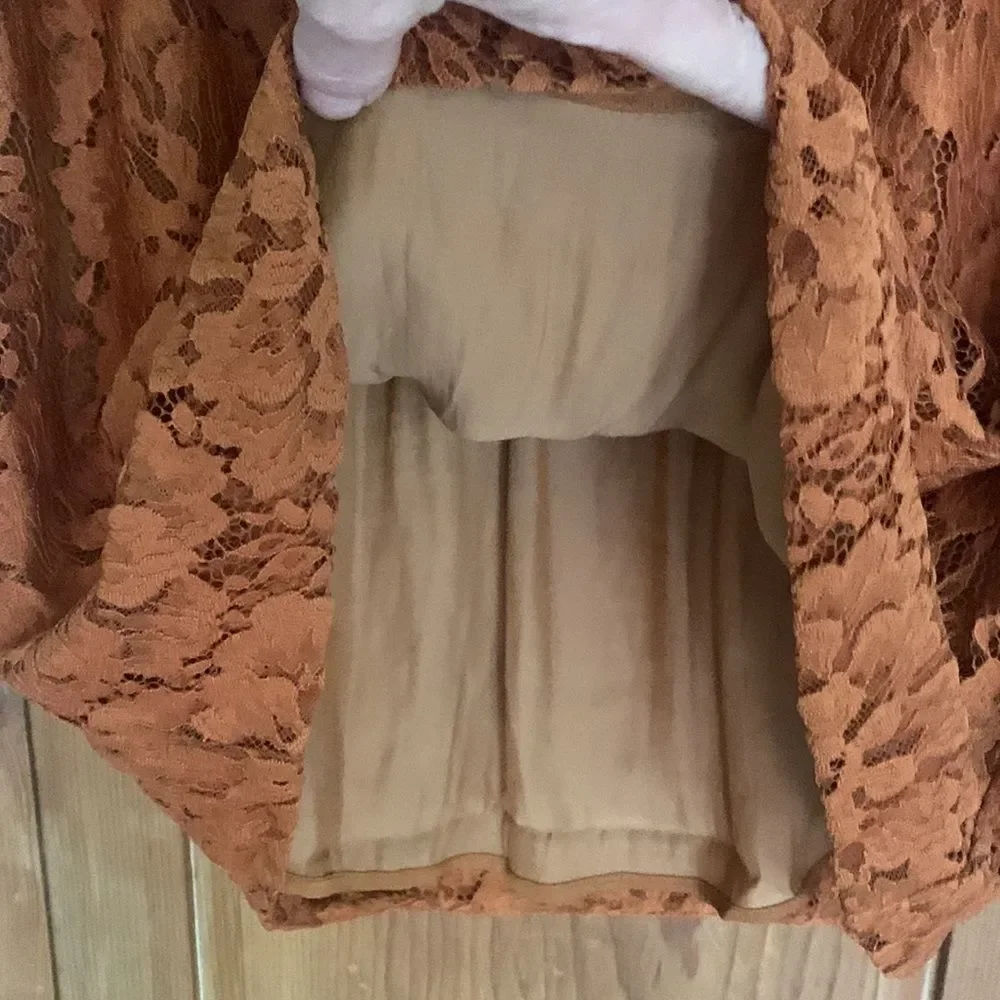 Free People Hailie open back short puff sleeve lace mini dress NWT - Picture 7 of 13